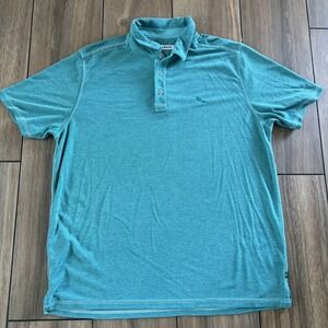 Tommy Bahama IslandZone Polo Shirt Men's XL Green Floral Print Adult Logo